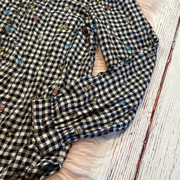 Anthropologie Pilcro Embroidered Gingham Button Down sz S - Picture 6 of 11